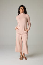 eavolu Acadia Eco-Luxe Rib Split-Sleeve Long Sleeve Top - Ultra-Luxe Flow