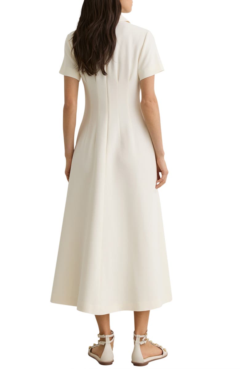 Reiss Mari Pleated Shirtdress, Alternate, color, Cream