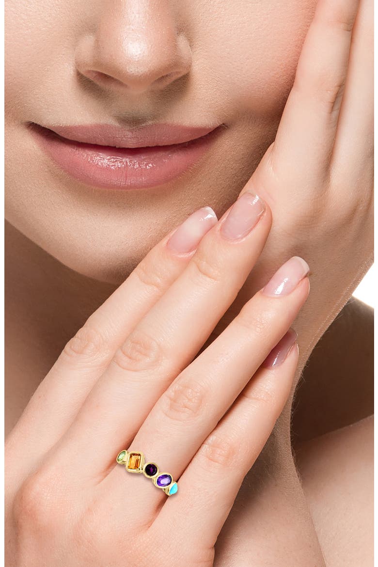 14K Yellow Gold Multicolor Sapphire Ring - Size 7, Alternate, color, YELLOW