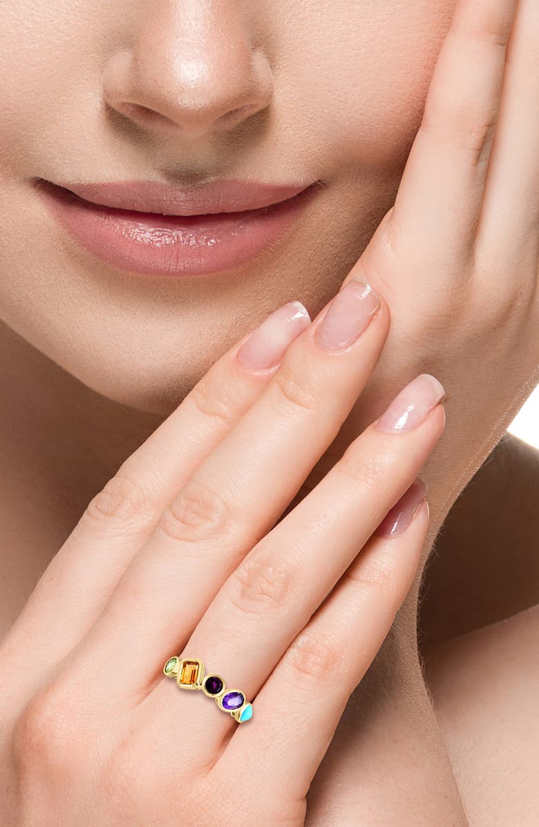 EFFY 14K Yellow Gold Multicolor Sapphire Ring - Size 7, Alternate, color, 