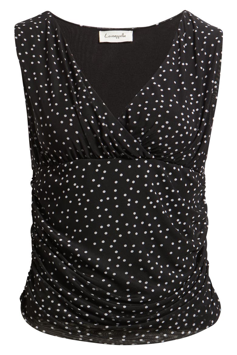 Ruched Empire Waist Sleeveless Top, Alternate, color, BLACK
