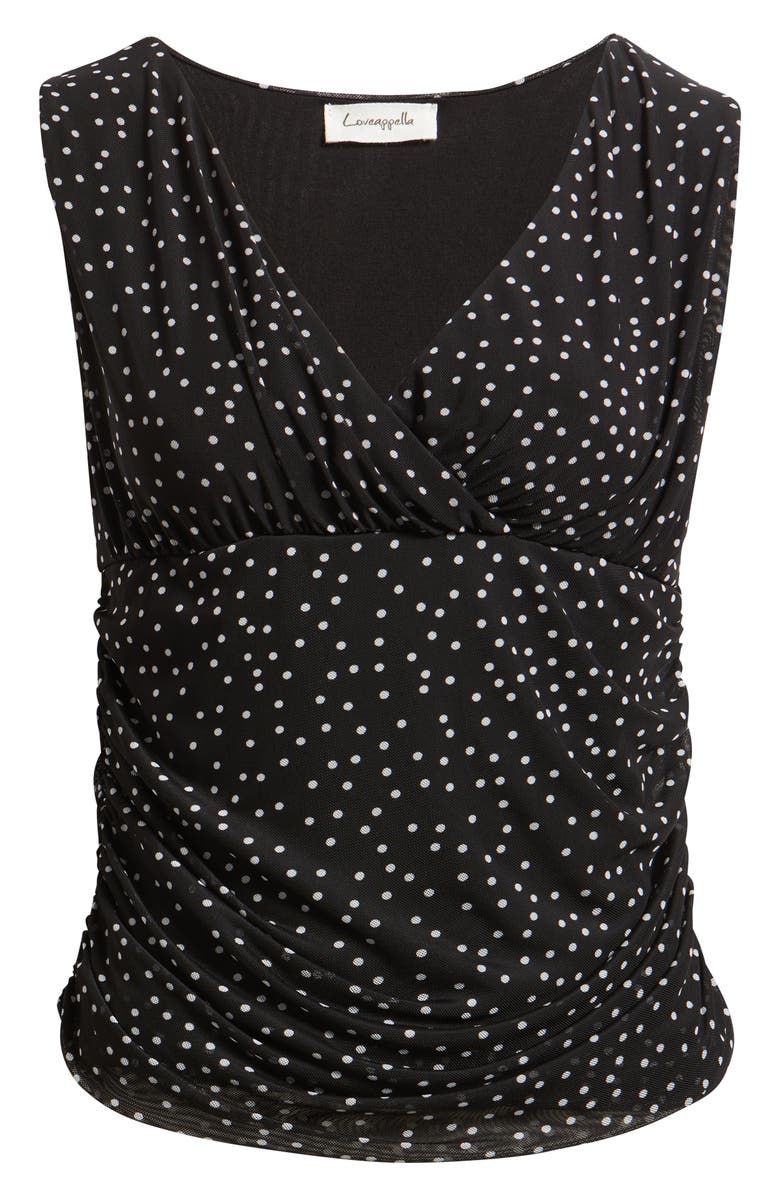 Loveappella Ruched Empire Waist Sleeveless Top, Alternate, color, Black