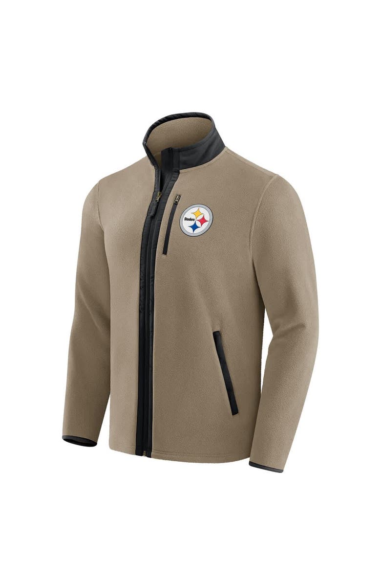 Darius Rucker Collection by Fanatics Men's NFL x Darius Rucker Collection by Fanatics Tan Pittsburgh Steelers Heavyweight Polar Fleece Full-Zip Jacket, Alternate, color, Tan