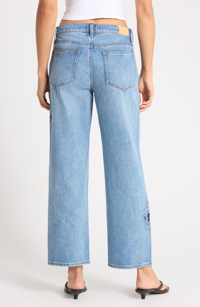 PAIGE Rylann Embroidered Eyelet Wide Leg Jeans, Alternate, color, Sail On Embroidered
