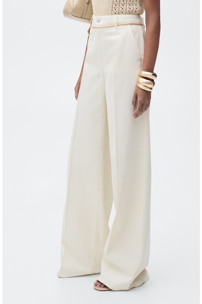 High Waist Wide Leg Jeans, Alternate, color, ECRU