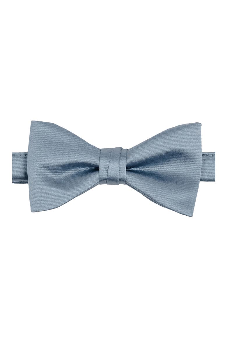 Men's Solid Satin Pre-Tied Bow Tie, Main, color, DUSTY BLUE