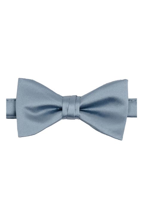 Men's Solid Satin Pre-Tied Bow Tie