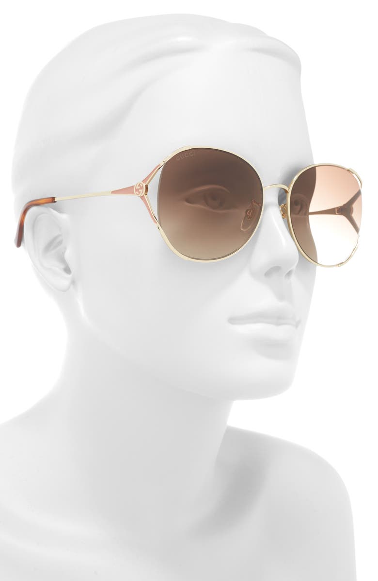 Gucci 59mm Gradient Round Sunglasses, Alternate, color,