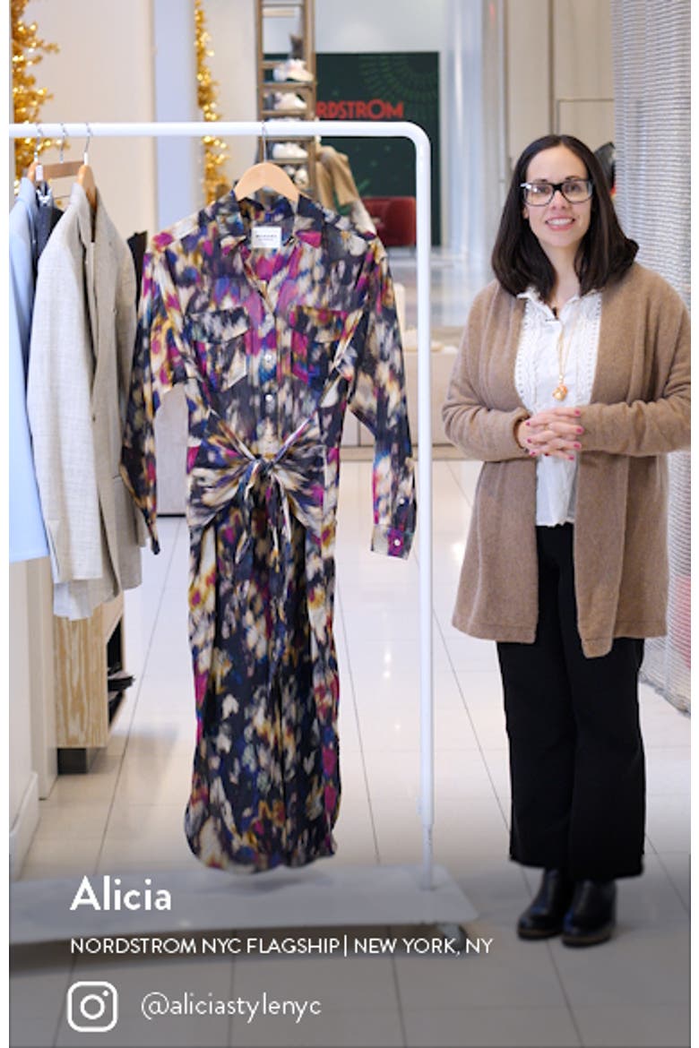 Nesly Tie Front Long Sleeve Shirtdress video