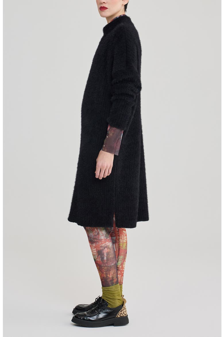 Capucine Shaggy Knit Dress, Alternate, color, Black