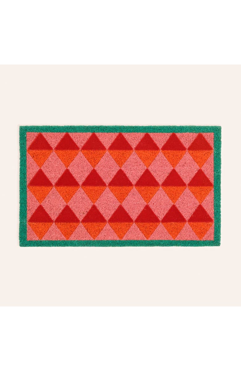 Zsa Zsa Zsu Kerala Coir Doormat 18" x 30", Main, color, Pink