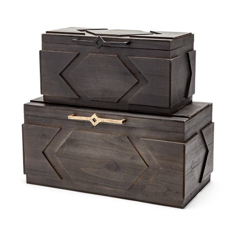 Cassia Set of 2 Wooden Boxes