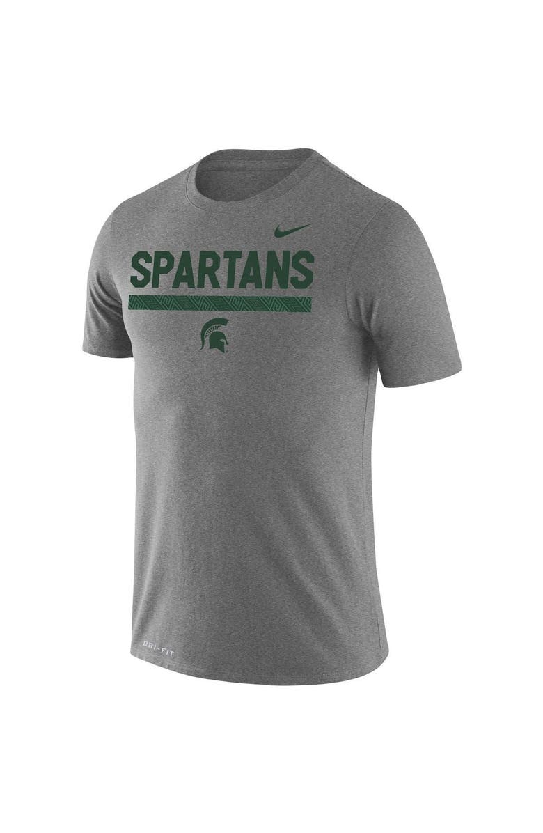 Nike Men's Nike Heathered Gray Michigan State Spartans Team DNA Legend Performance T-Shirt, Alternate, color, 