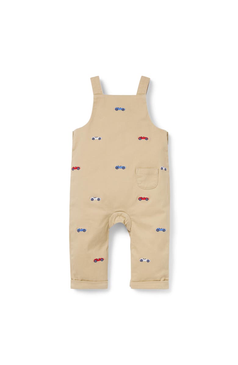 Janie and Jack Baby Race Car Overall, Alternate, color, Beige