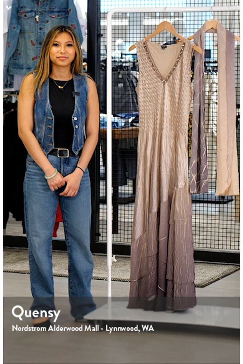 Tiered Ruffle Chiffon & Charmeuse Gown with Scarf video