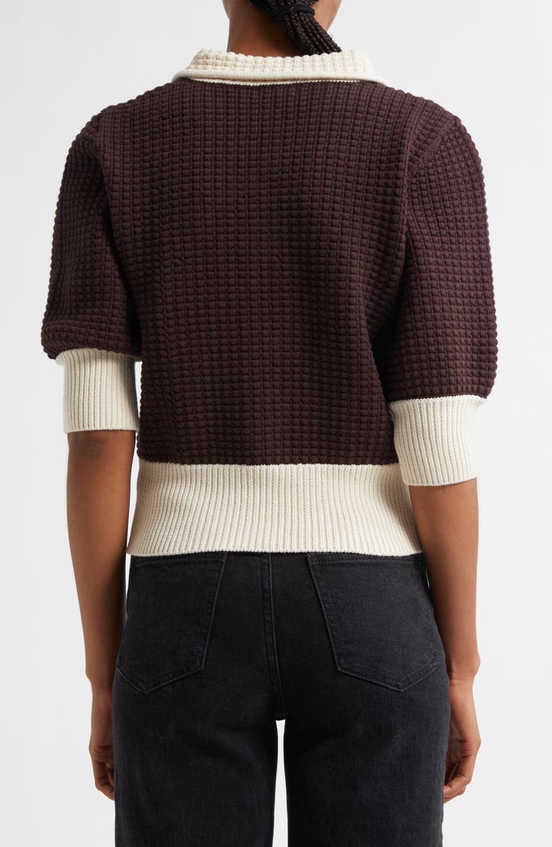 STAUD Altea Cotton Blend Polo Sweater, Alternate, color, 