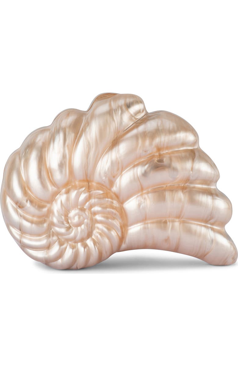 Olga Berg Indi Acrylic Shell Clutch, Main, color, Natural