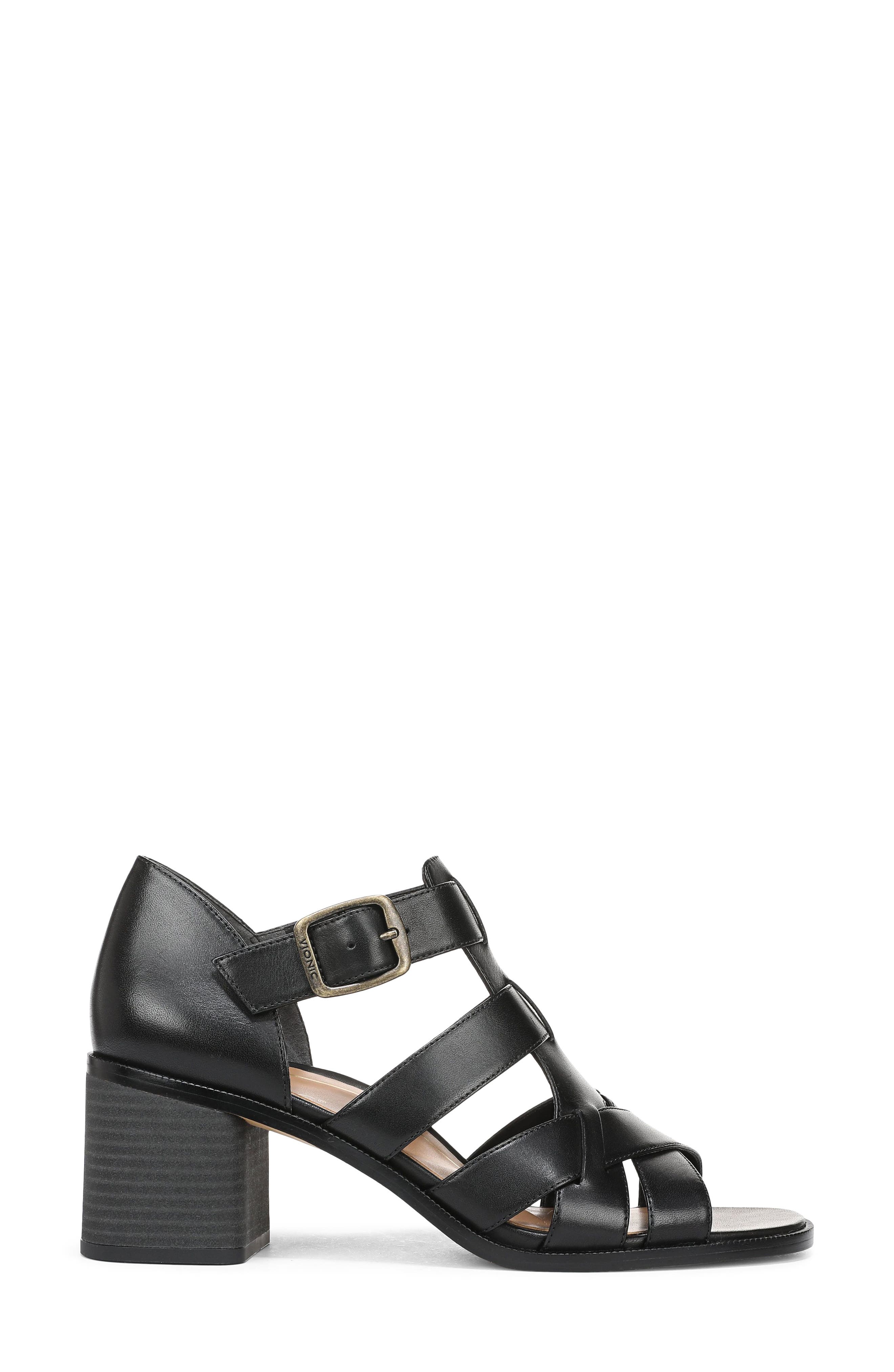 Vionic Marcella Ankle Strap Sandal, Alternate, color, Black