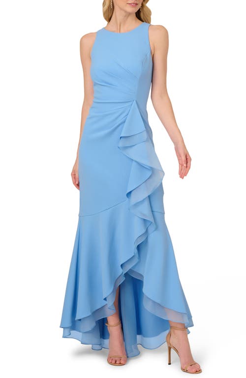 ADRIANNA PAPELL ADRIANNA PAPELL RUFFLE CREPE MERMAID GOWN