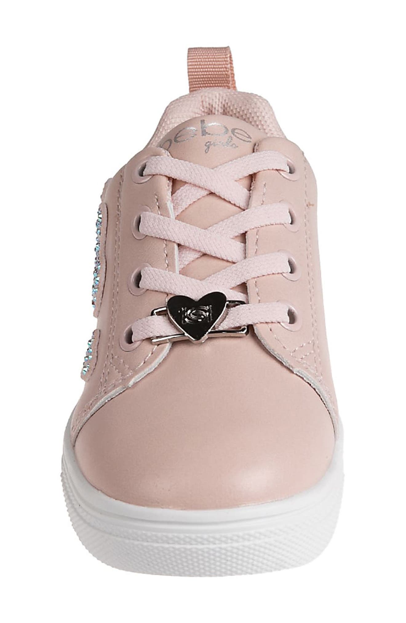bebe Kids' Heart Sneaker, Alternate, color, Blush