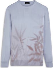 Bugatchi Leaf Print Cotton Sweater