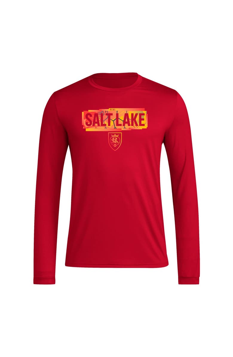 adidas Men's adidas Red Real Salt Lake Local Pop AEROREADY Long Sleeve T-Shirt, Alternate, color, Red