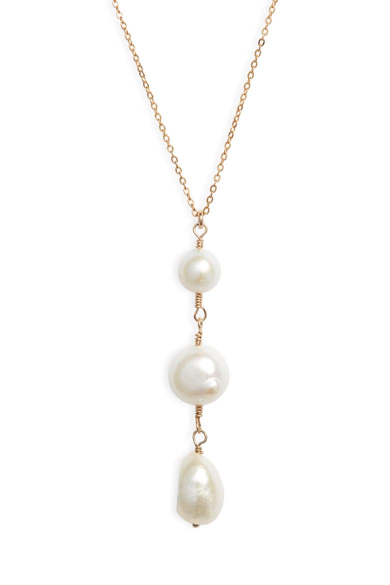 Clove Freshwater Pearl Necklace, Main, color, GOLD