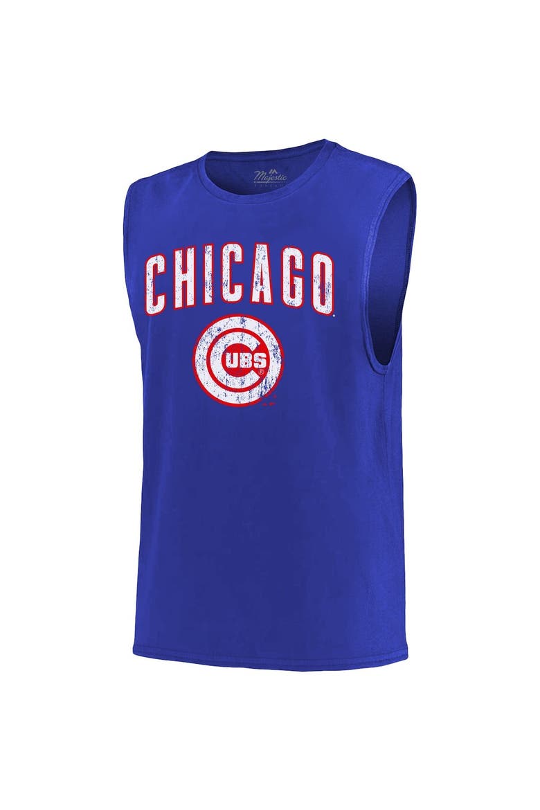 Men's Majestic Threads Royal Chicago Cubs Softhand Muscle Tank Top, Alternate, color, Royal