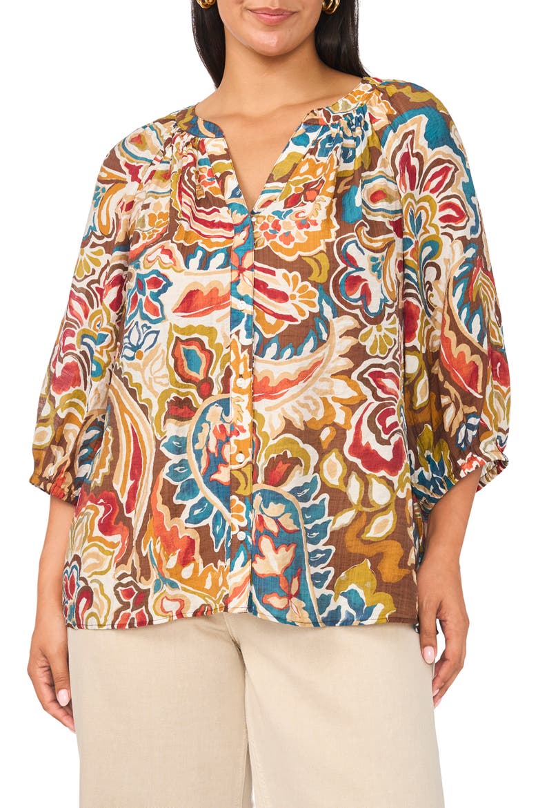 Raglan Sleeve Top, Main, color, ECRU OLIVE