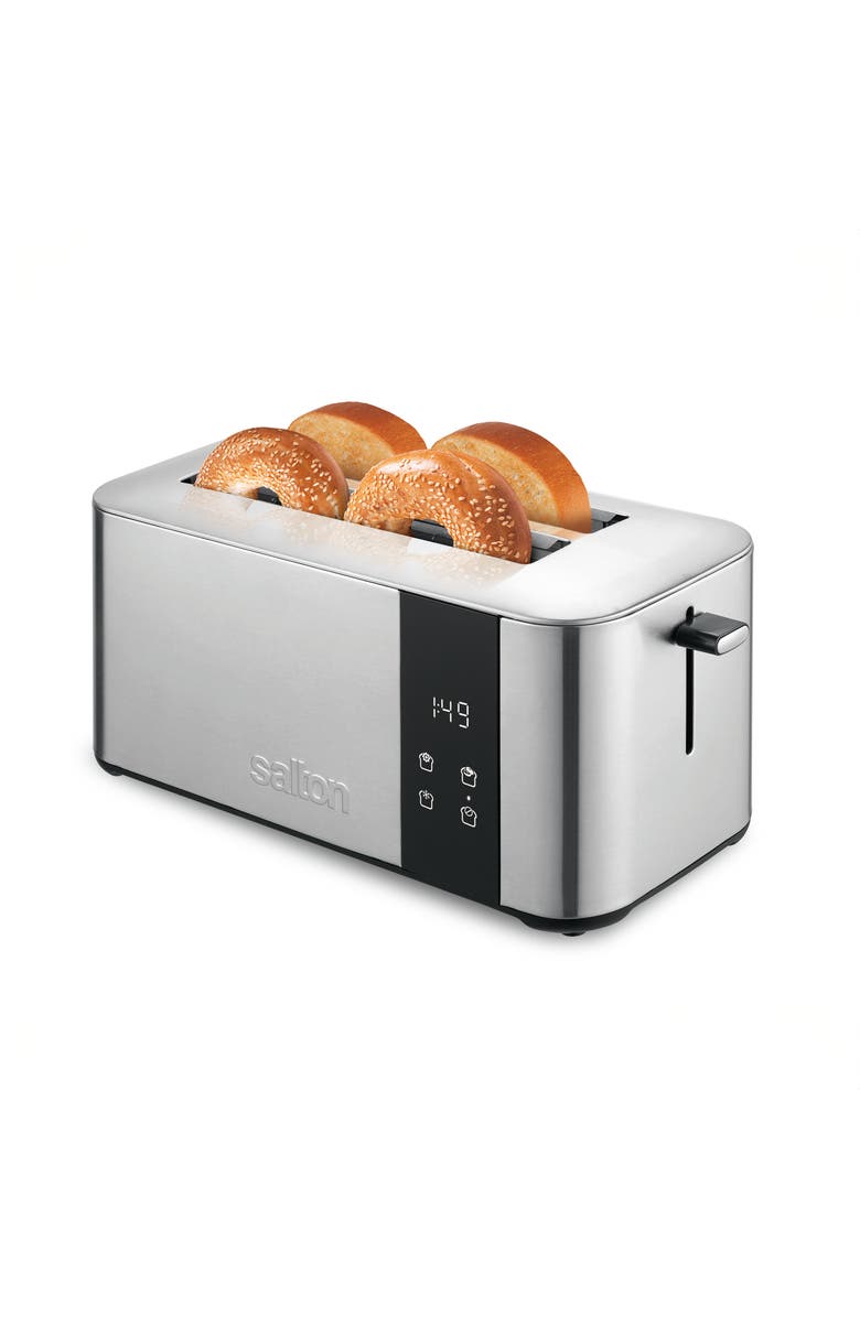 Salton Stainless Steel Countdown Long Slot Toaster, Main, color, Silver