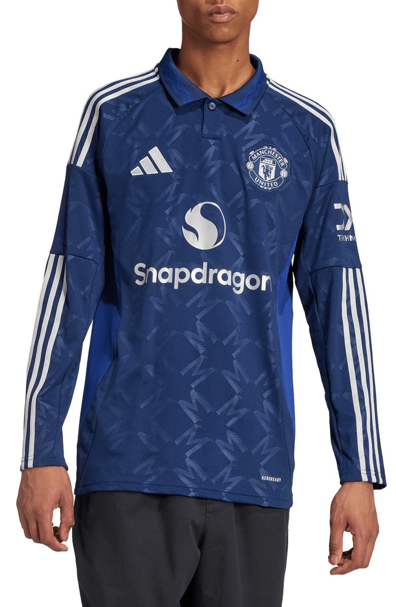 adidas Manchester United 24/25 Away AEROREADY Long Sleeve Training Jersey Top, Main, color, 