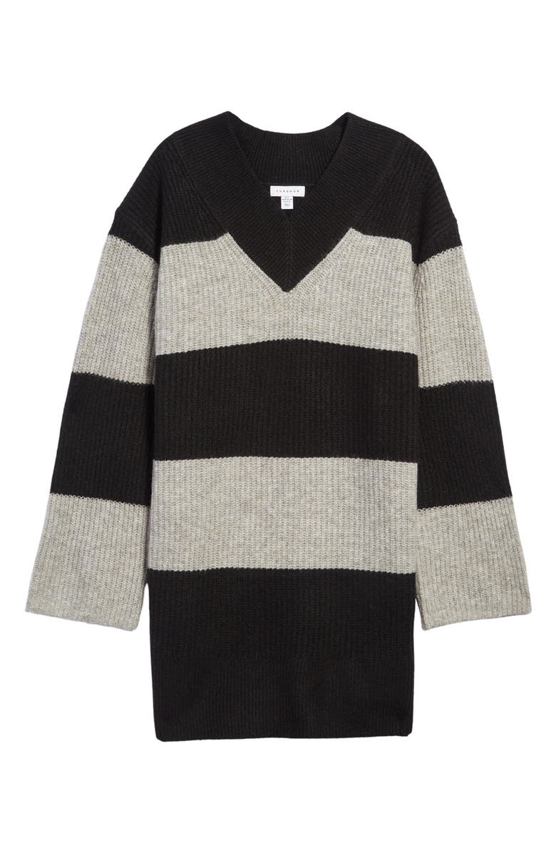 Topshop Block Stripe Long Sleeve Sweater Dress, Alternate, color,