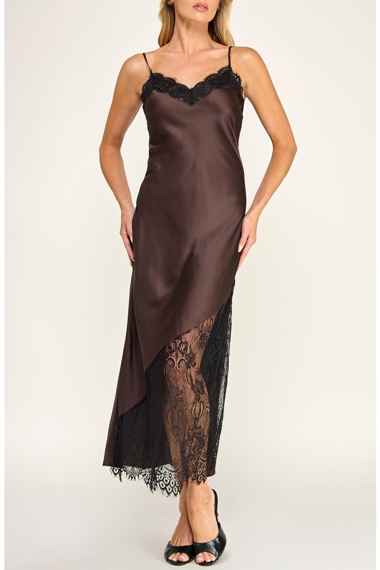 SATIN SLIP WITH DRAMATIC LACE, Alternate, color, BROWN BLACK