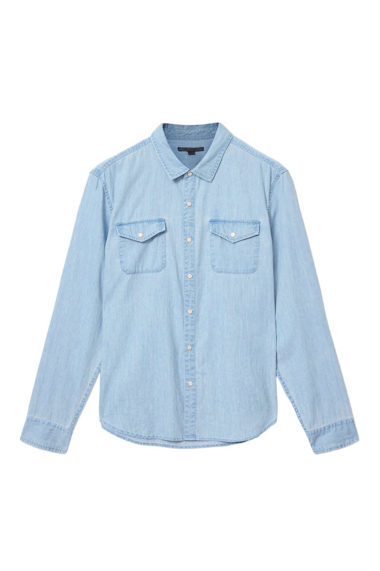 Marshall Coated Western Snap-Up Shirt, Alternate, color, DENIM HEATHER