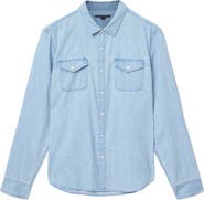 John Varvatos Marshall Coated Western Snap-Up Shirt