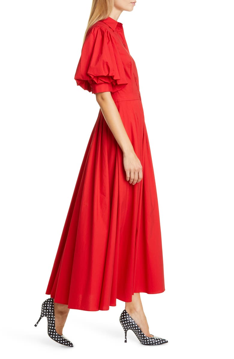 Michael Kors Collection Puff Sleeve Shirtdress, Alternate, color, 
