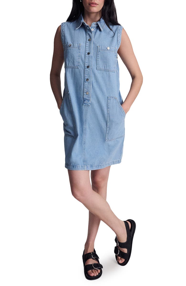Mavi Jeans Simla Denim Dress, Main, color, Light Blue Gold
