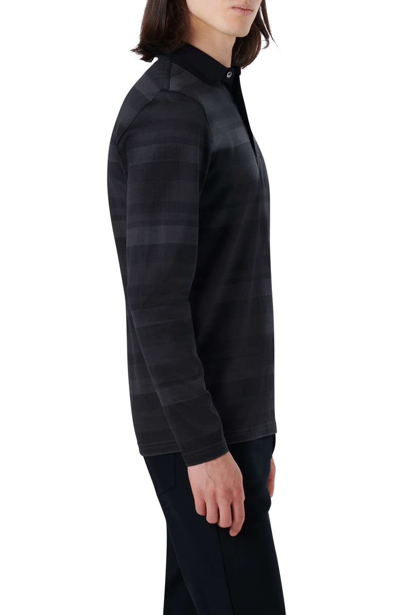 Bugatchi Three-Button Long Sleeve Polo, Alternate, color, 