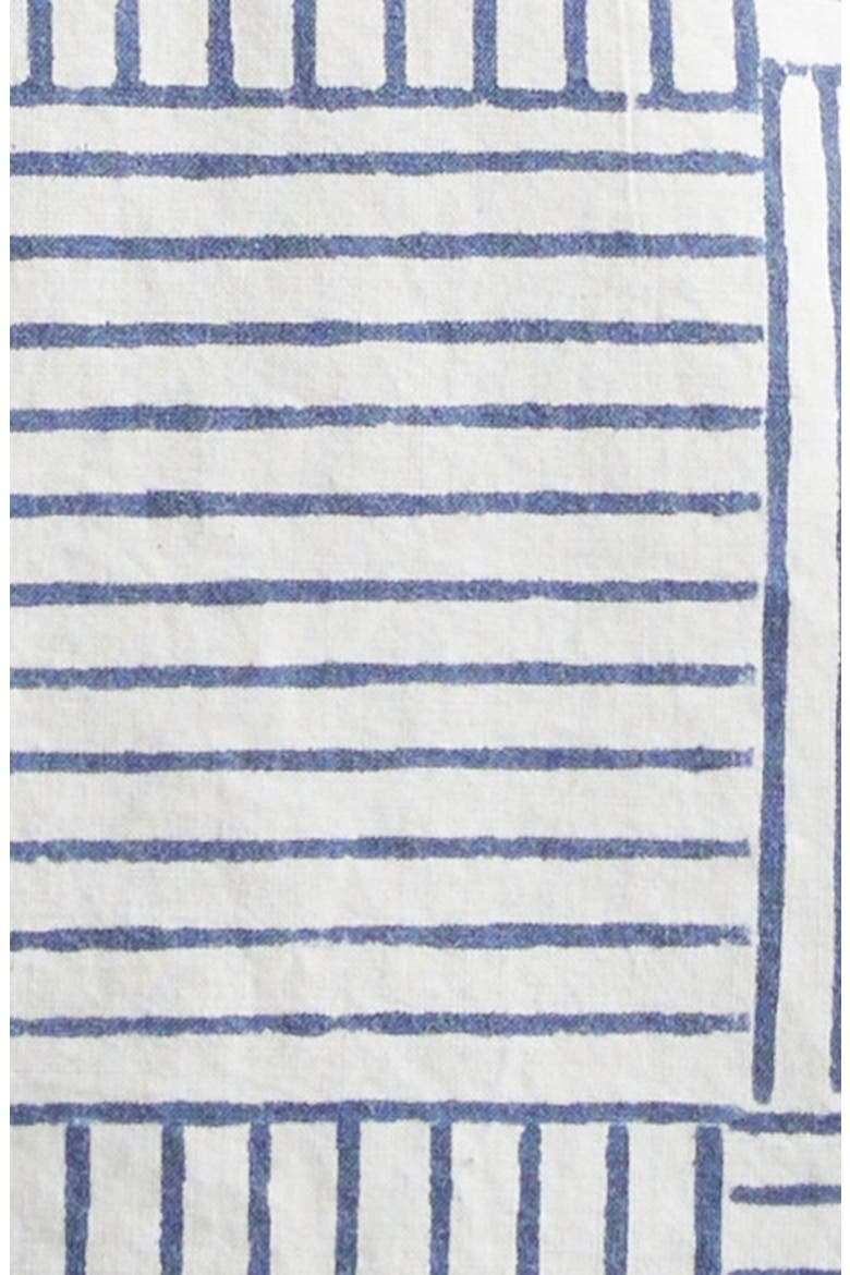 Weave Block Print Cotton Camp Shirt, Alternate, color, NAVY AND WHITE