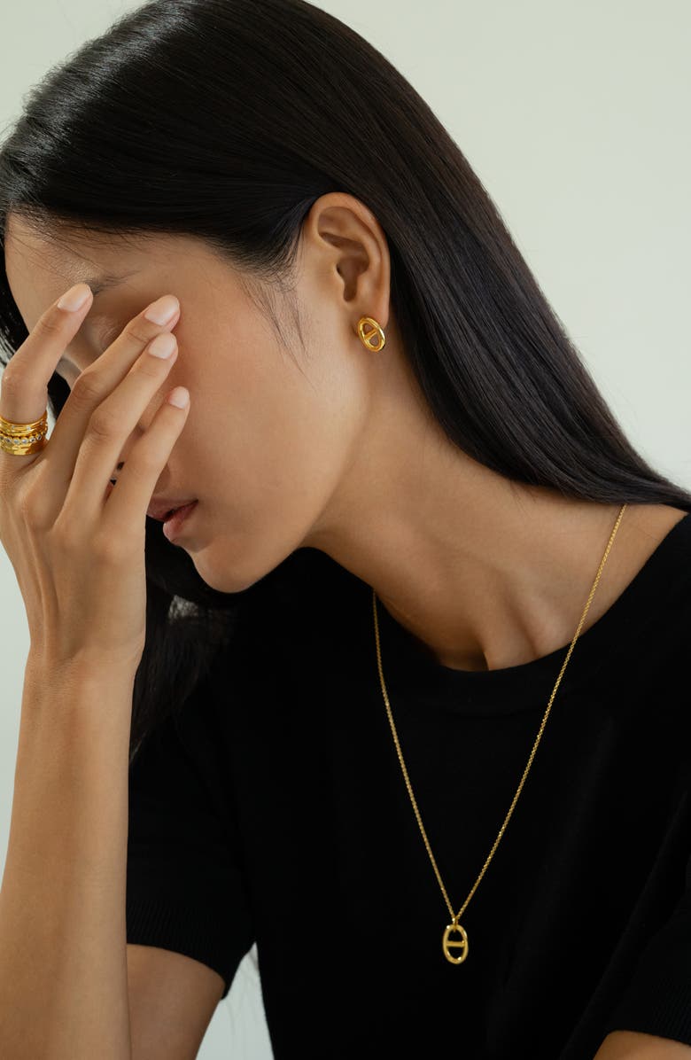 Bearfruit Jewelry Sterling Silver 18k Gold Plated Erin Circle Earrings Holiday Gift Idea, Alternate, color, Gold