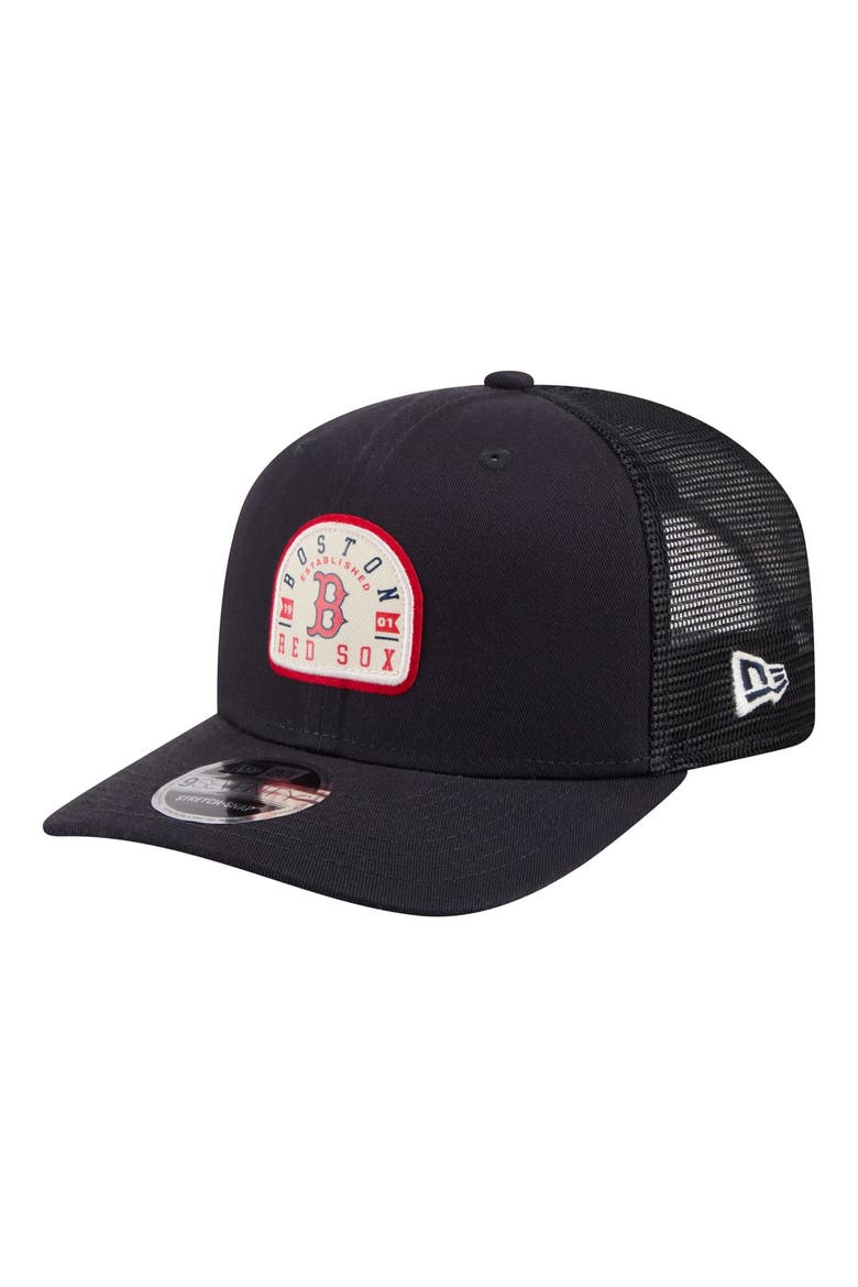 Men's New Era Navy Boston Red Sox Contest 9SEVENTY Adjustable Trucker Hat, Main, color, Navy