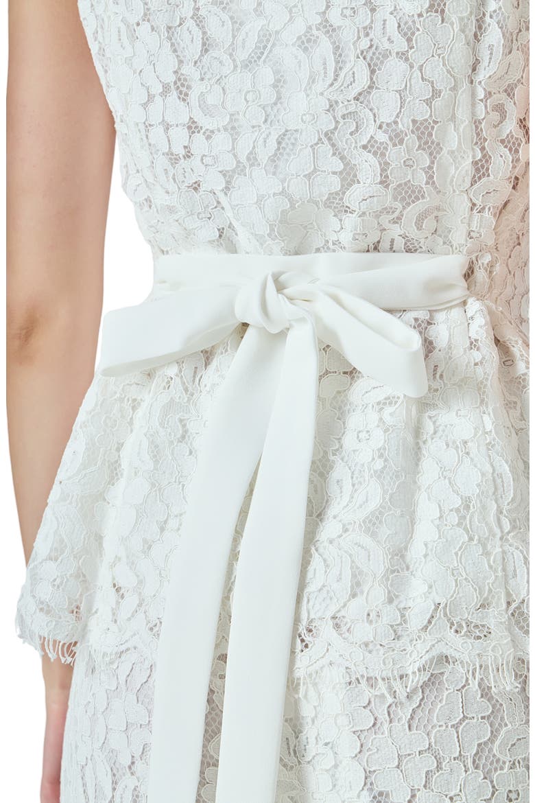 Lace Sleeveless Tie Back Top, Alternate, color, WHITE