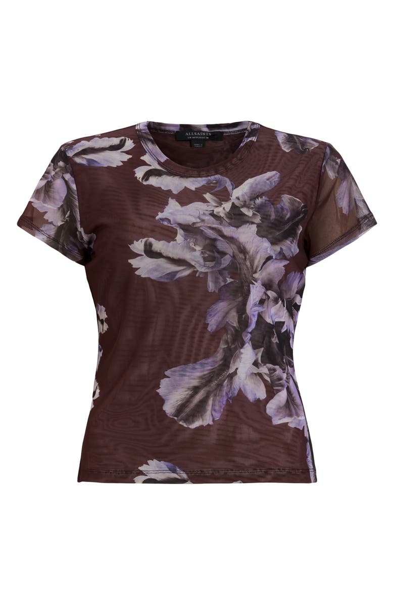 AllSaints Ellie Floral Mesh T-Shirt, Alternate, color,