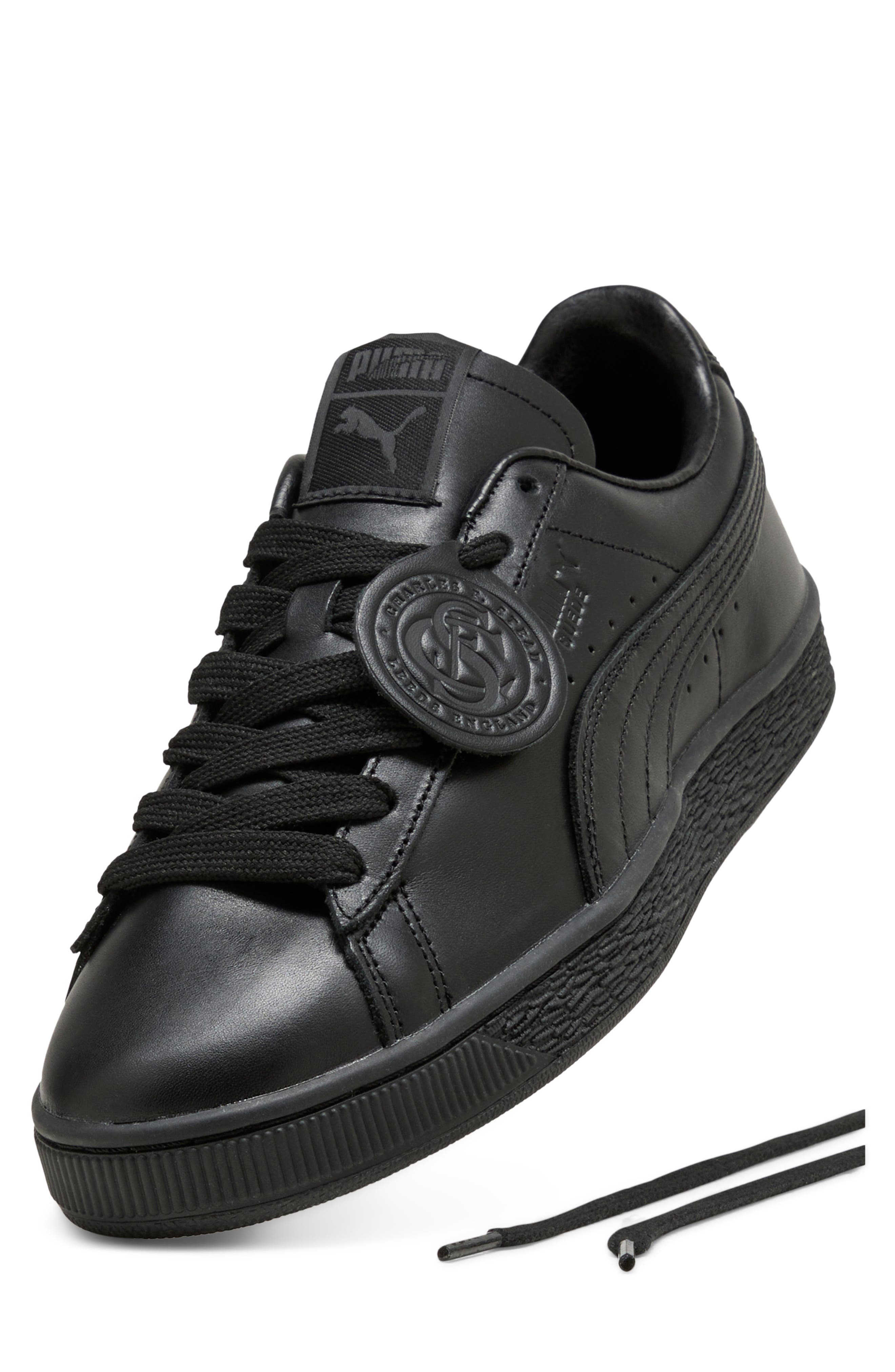 Suede C.F. Stead Leather Sneaker, Alternate, color, PUMA BLACK
