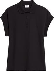 Saint Laurent Cotton Blend Cap Sleeve Polo
