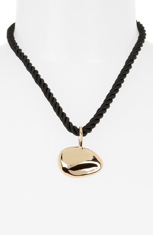 Shop Nordstrom Rack Twisted Cord Sculpted Pendant Necklace In Black- Gold