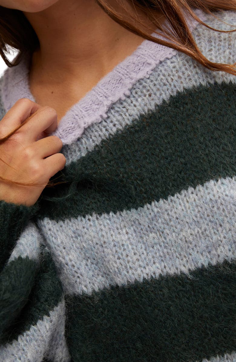 Free People Paris Stripe Oversize Alpaca & Wool Blend Sweater, Alternate, color, 