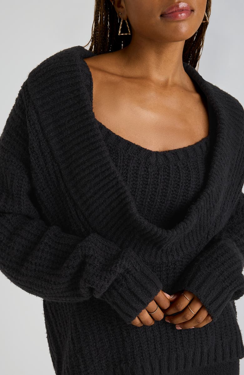 Florence by Mills Open Back Reversible Sweater, Alternate, color, Black