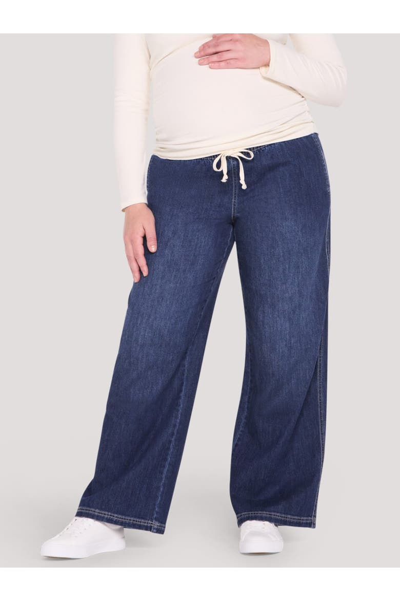 Under the Belly Tie Waist Denim Wide Leg Pant, Main, color, Grady Wash