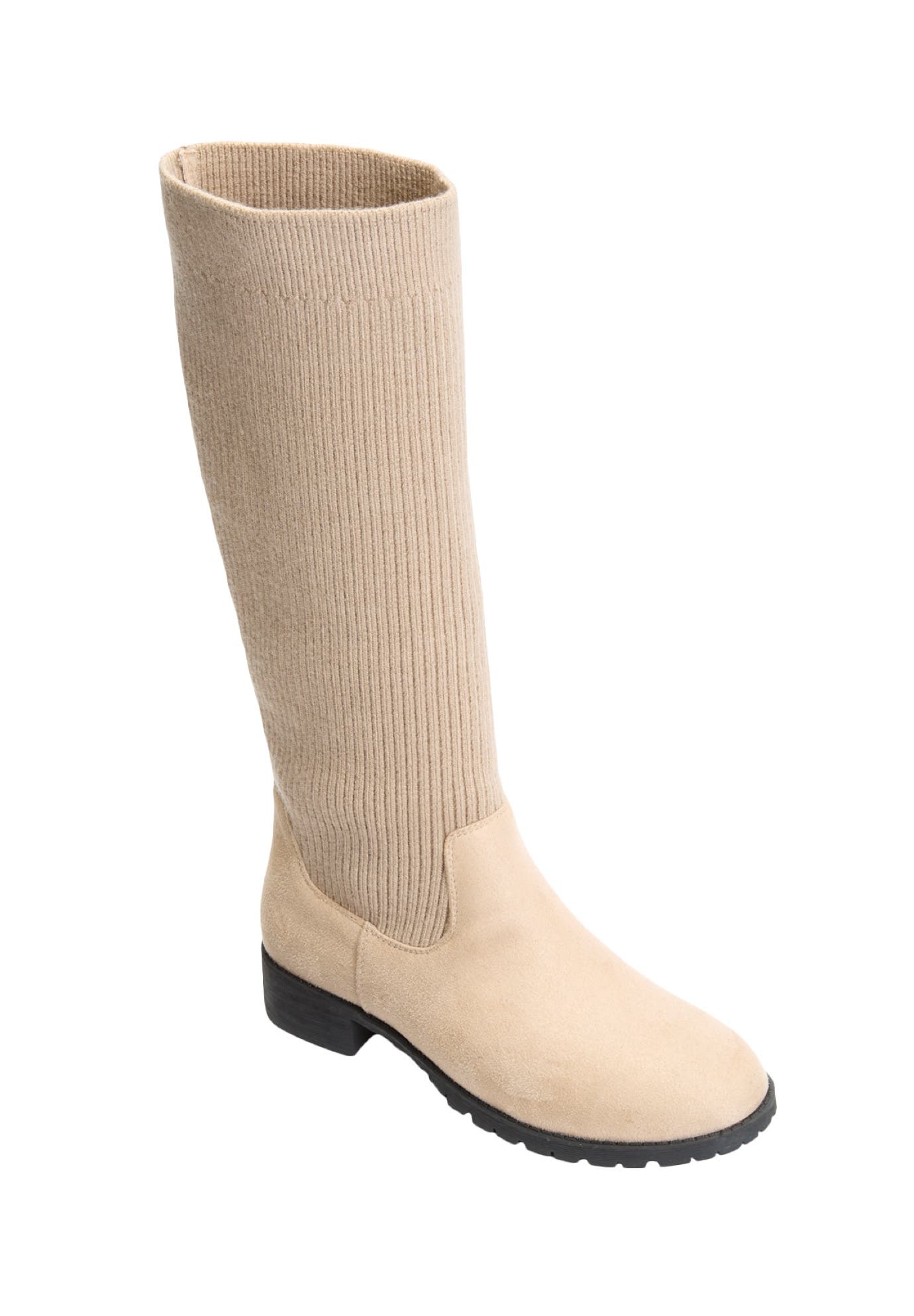 Comfortview The Antonella Tall Calf Boot, Alternate, color, Oatmeal